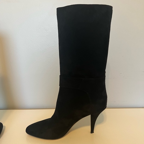 VALENTINO GARAVANI low bow tie boots in black suede 9.5 - Picture 9 of 10